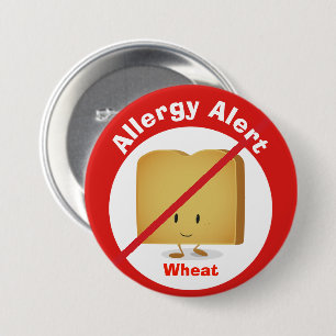 Badge Rond 7,6 Cm Bouton Alerte allergique Blé