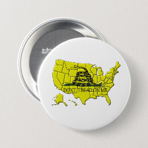 Badge Rond 7,6 Cm Bouton Amérique de Gadsden
