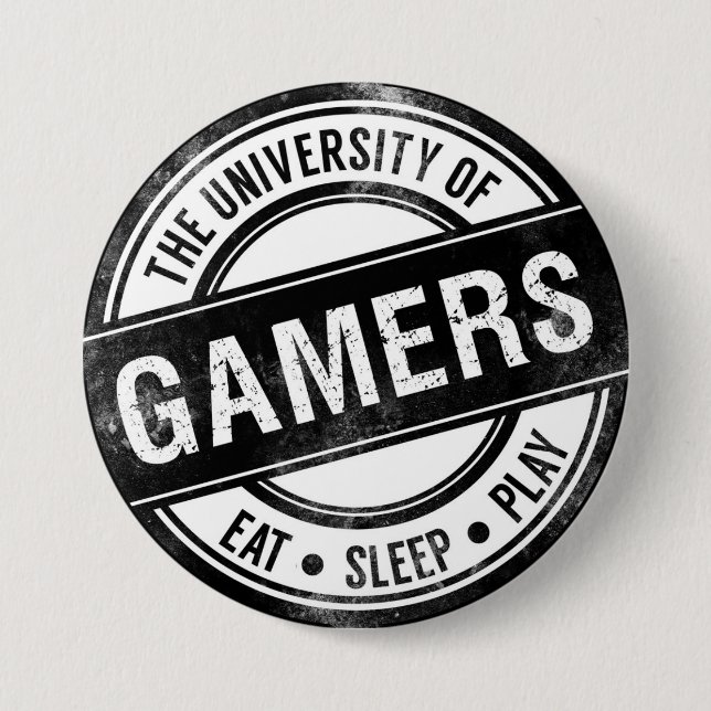 Badge Rond 7,6 Cm Bouton amusant de l'Université de Gamers (Devant)