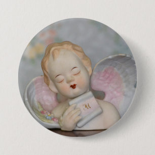 Badge Rond 7,6 Cm Bouton Angel vintage