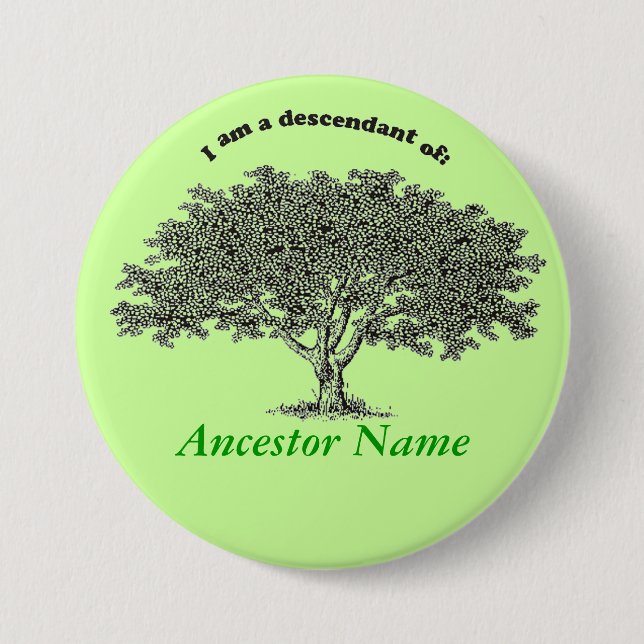 Badge Rond 7,6 Cm Bouton - Arborescence généalogique (Devant)