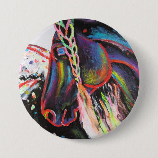 Badge Rond 7,6 Cm Bouton Arc-en-ciel Appaloosa