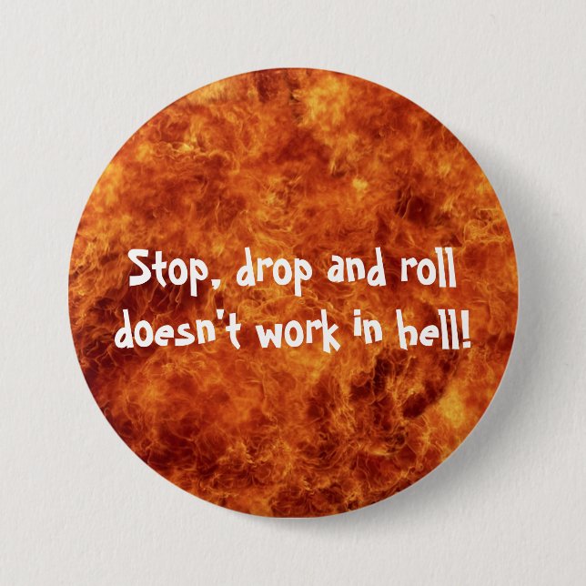 Badge Rond 7,6 Cm Bouton Arrêter, déposer et rouler (Devant)
