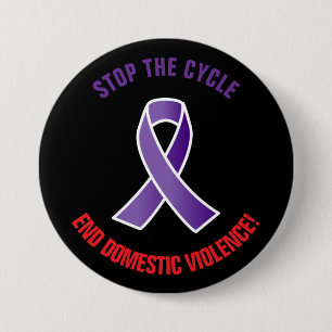 Badge Rond 7,6 Cm Bouton Arrêter le cycle de violence domestique