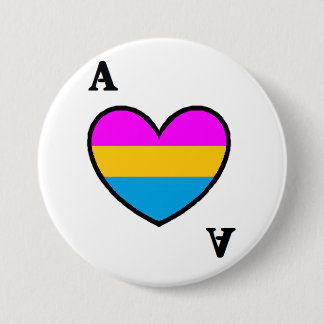 Badge Rond 7,6 Cm Bouton asexuel d'as de Panromantic