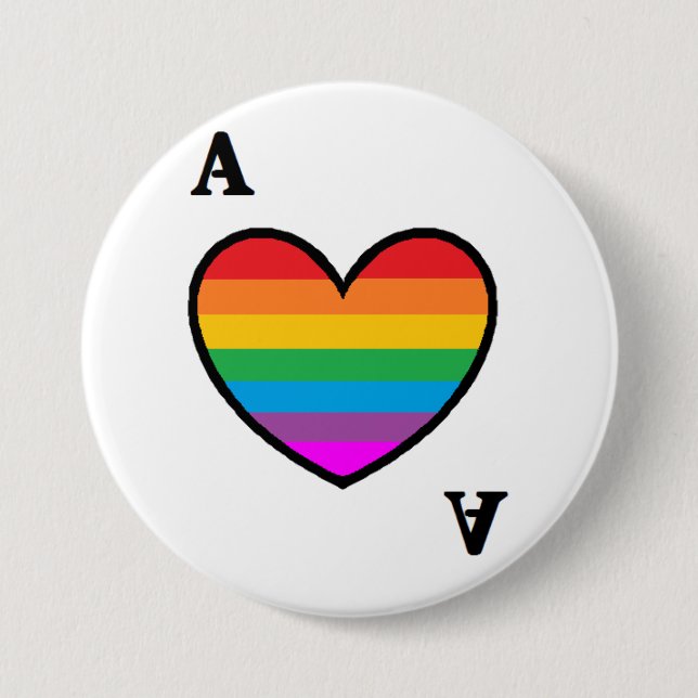 Badge Rond 7,6 Cm bouton asexuel homoromantic d'as (Devant)