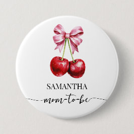 Badge Rond 7,6 Cm Bouton Baby shower de coquette rose cerise pour ma