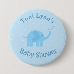 Badge Rond 7,6 Cm Bouton Baby shower éléphant personnalisé