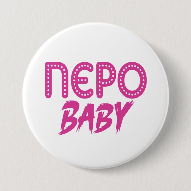 Badge Rond 7,6 Cm Bouton bébé Nepo (Devant)