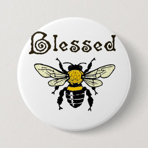 Badge Rond 7,6 Cm Bouton béni de "abeille"