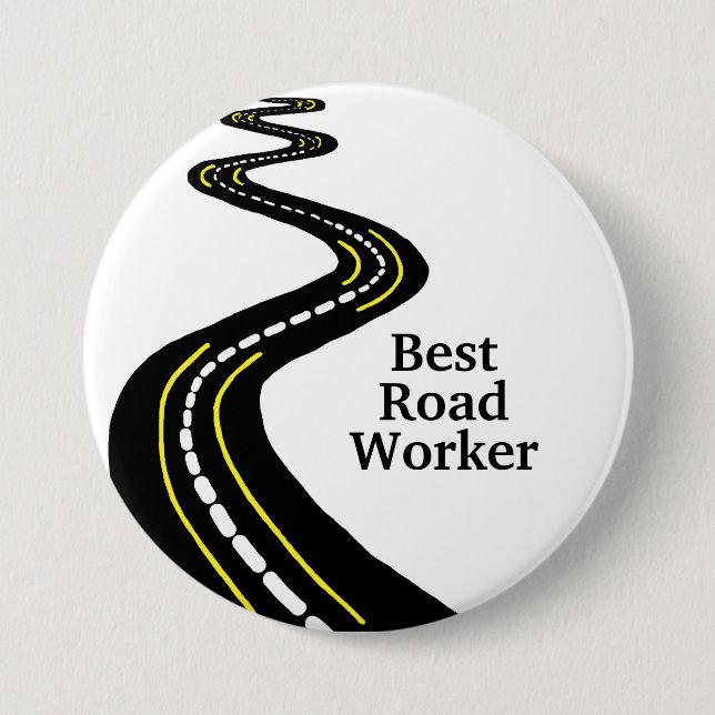 Badge Rond 7,6 Cm Bouton Best Road Worker (Devant)