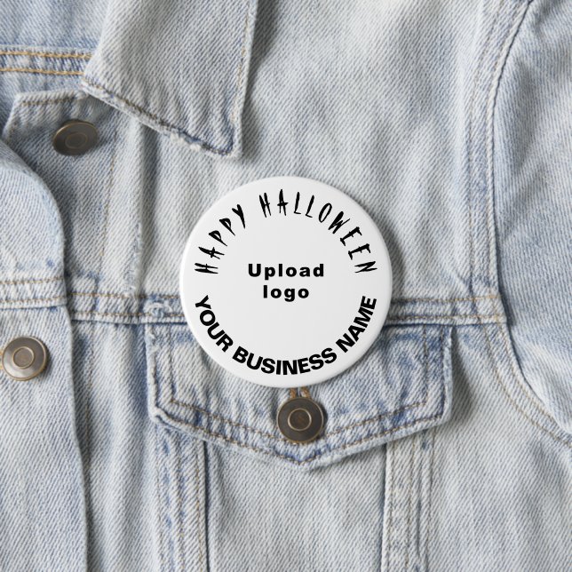 Badge Rond 7,6 Cm Bouton blanc d'Halloween d'affaires (En situation)
