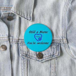 Badge Rond 7,6 Cm Bouton bleu de l'infirmière