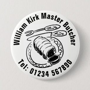 Badge Rond 7,6 Cm Bouton Boucher maître