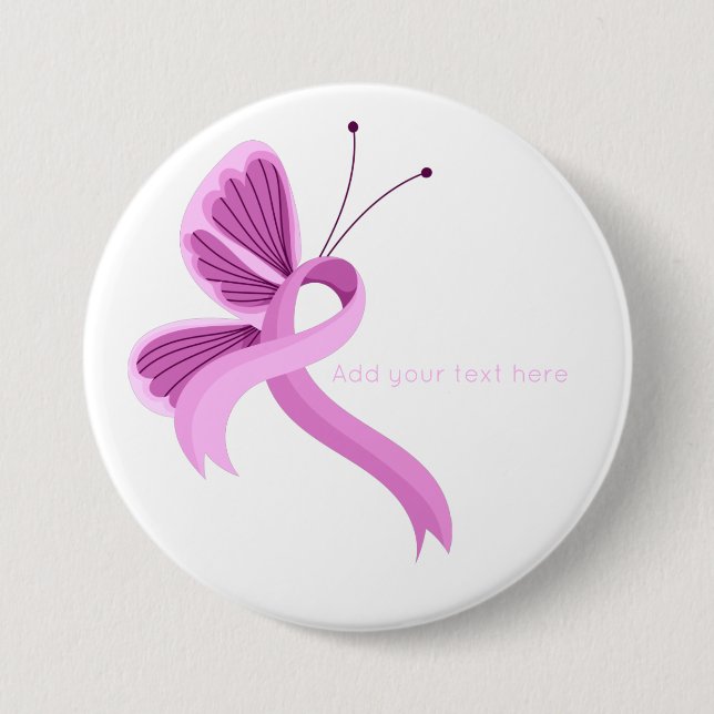 Badge Rond 7,6 Cm Bouton Bouton de ruban de sensibilisation rose (Devant)