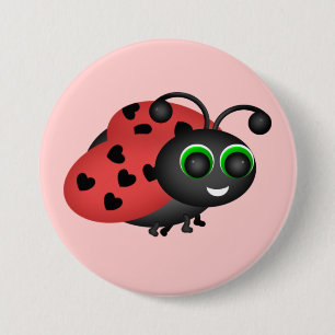 Badge Rond 7,6 Cm Bouton Bug Valentine