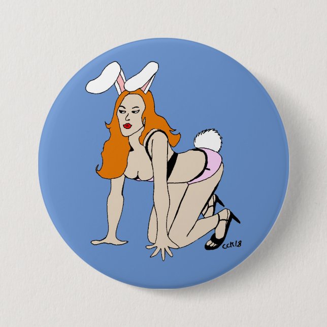 Badge Rond 7,6 Cm bouton bunnygirl (Devant)