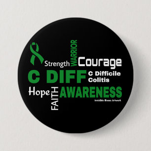 Badge Rond 7,6 Cm Bouton...C Diff