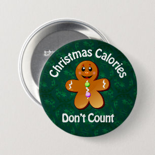 Badge Rond 7,6 Cm Bouton Calories de Noël