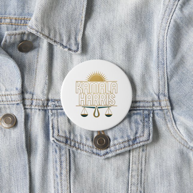 Badge Rond 7,6 Cm Bouton Campagne Kamala Harris 2024 (En situation)