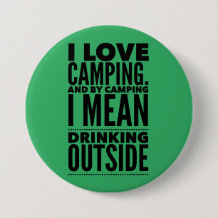 Badge Rond 7,6 Cm Bouton Camping et boisson
