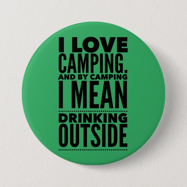 Badge Rond 7,6 Cm Bouton Camping et boisson (Devant)