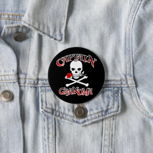 Badge Rond 7,6 Cm Bouton Capitaine grand-mère