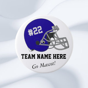 Badge Rond 7,6 Cm Bouton Casque de football gris foncé