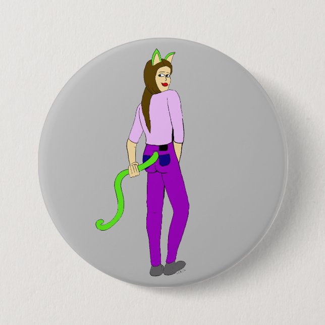 Badge Rond 7,6 Cm bouton catgirl (Devant)
