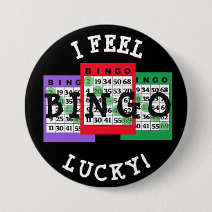 Badge Rond 7,6 Cm Bouton chanceux de BINGO-TEST avec des cartes de