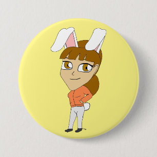 Badge Rond 7,6 Cm bouton chibi bunnygirl