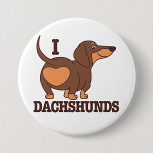 Badge Rond 7,6 Cm Bouton Chien d'amour de teckel