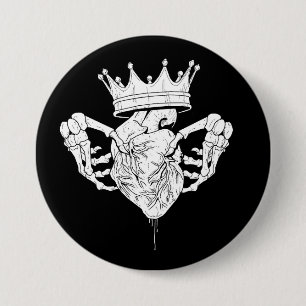 Badge Rond 7,6 Cm Bouton Claddagh