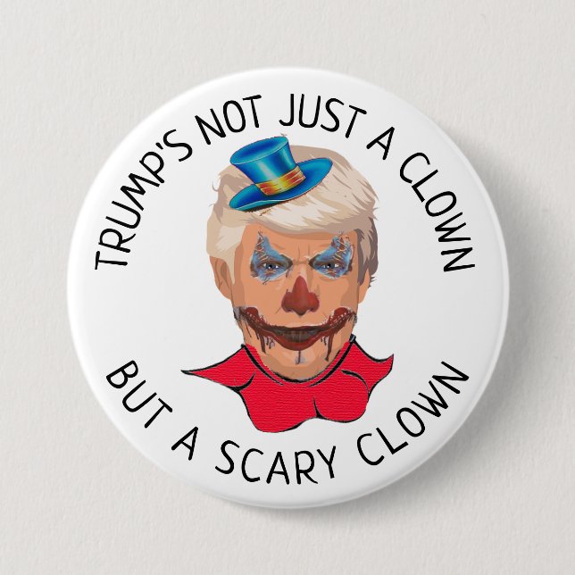 Badge Rond 7,6 Cm Bouton clown anti-Donald Trump (Devant)