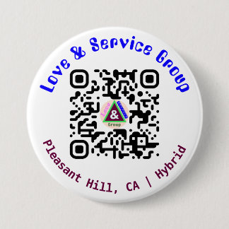 Badge Rond 7,6 Cm Bouton Code QR Linktree LNS Blanc