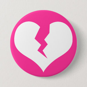 Badge Rond 7,6 Cm Bouton Coeur brisé / Pin