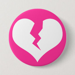 Badge Rond 7,6 Cm Bouton Coeur cassé / Épingle