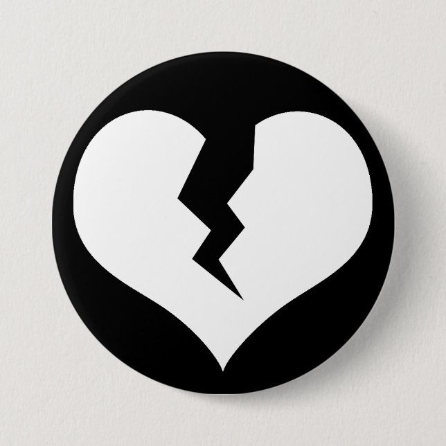 Badge Rond 7,6 Cm Bouton Coeur cassé / Épingle (Devant)