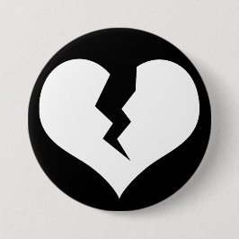 Badge Rond 7,6 Cm Bouton Coeur cassé / Épingle