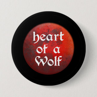 Badge Rond 7,6 Cm Bouton Cœur de Loup