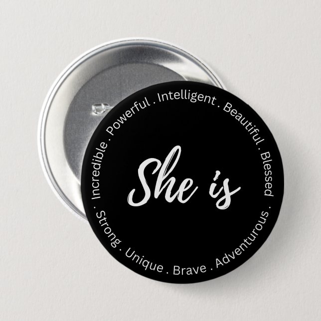 Badge Rond 7,6 Cm Bouton d'affirmation féminine (Devant & derrière)
