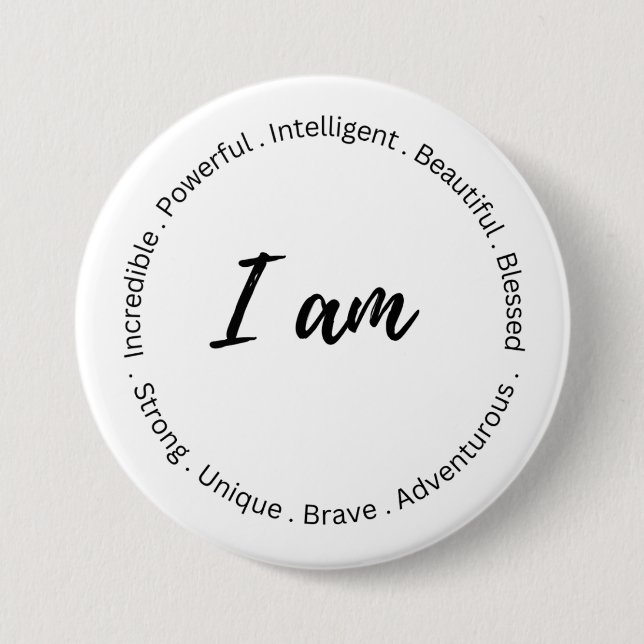 Badge Rond 7,6 Cm Bouton d'affirmation positive (Devant)