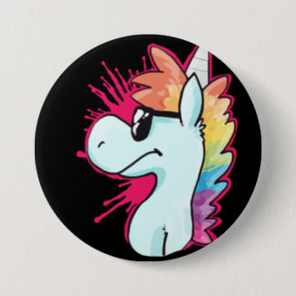 Badge Rond 7,6 Cm Bouton d'agent de licorne