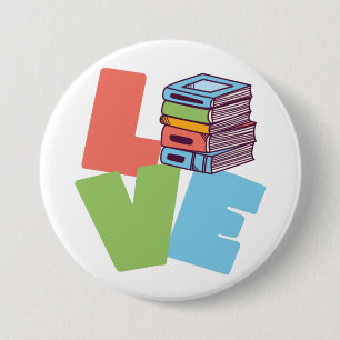 Badge Rond 7,6 Cm Bouton d'amour du livre