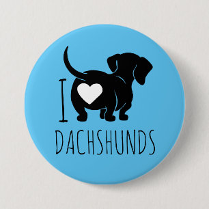 Badge Rond 7,6 Cm Bouton d'amour teckel