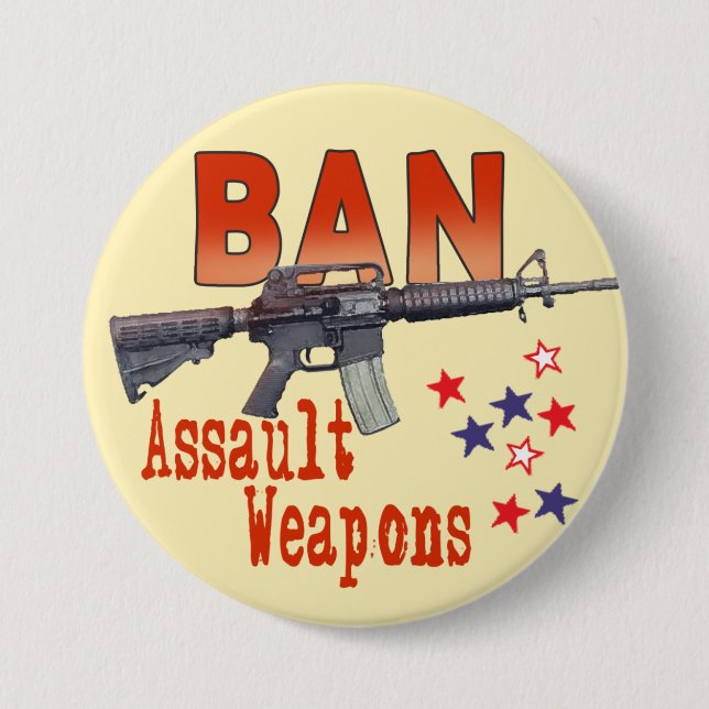 Badge Rond 7,6 Cm Bouton d'armes d'assaut d'interdiction grand (Devant)