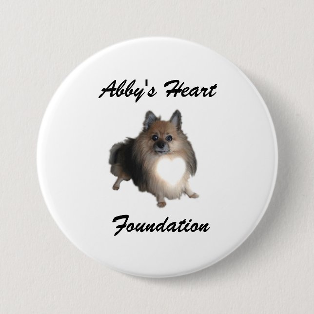 Badge Rond 7,6 Cm Bouton de base du coeur d'Abby (Devant)