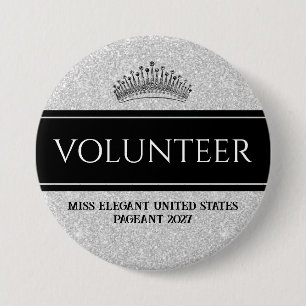 Badge Rond 7,6 Cm Bouton de ceinture en argent pour concours de beau