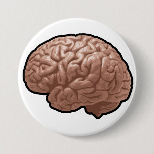 Badge Rond 7,6 Cm Bouton de cerveau humain
