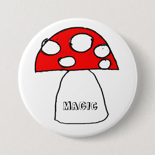Badge Rond 7,6 Cm Bouton de champignon